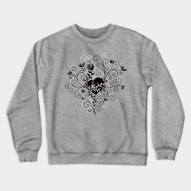 Dark Abstract Whimsical Fixed Broken Heart Crewneck Sweatshirt by Boriana Giormova